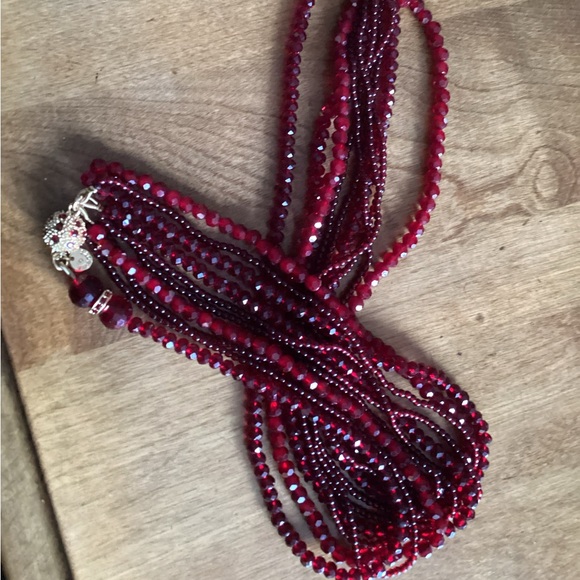 Talbots Ruby bead necklace NWOT - Picture 5 of 6